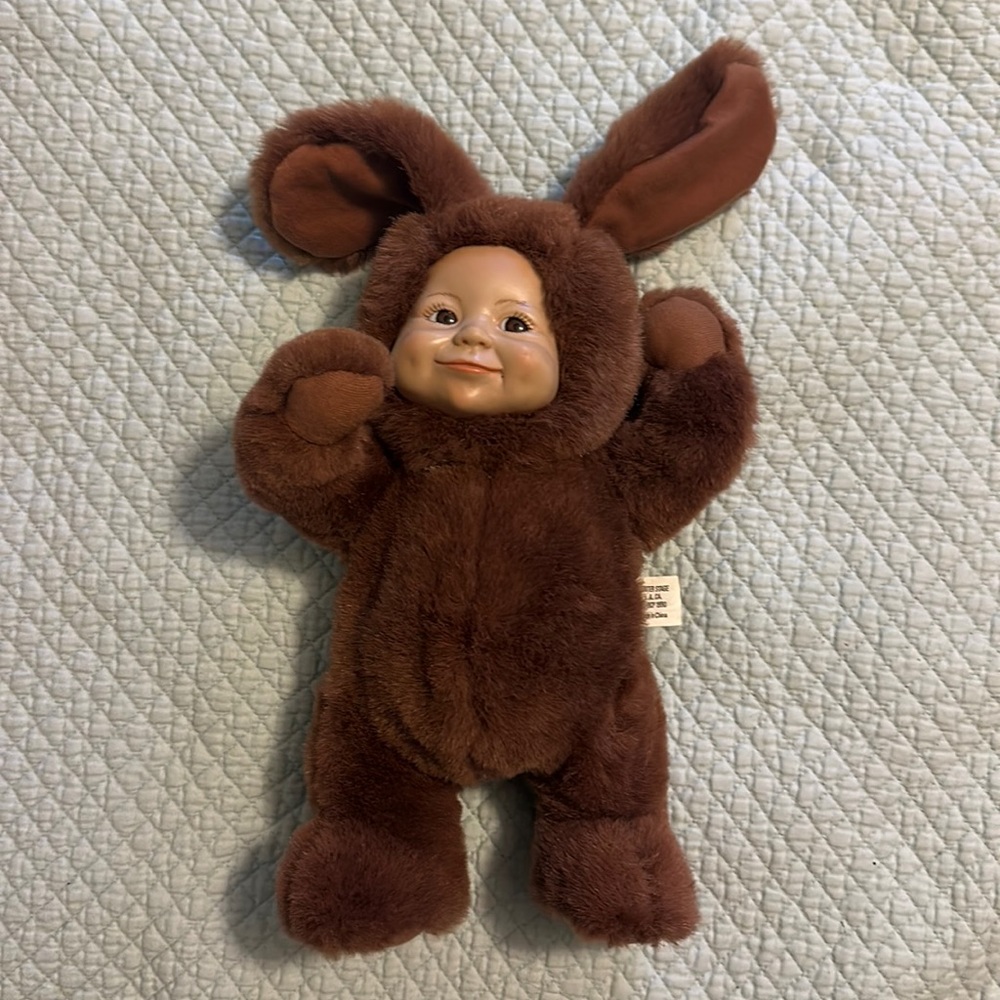 Vintage Center Stage Baby Pets Bunny with vinyl face